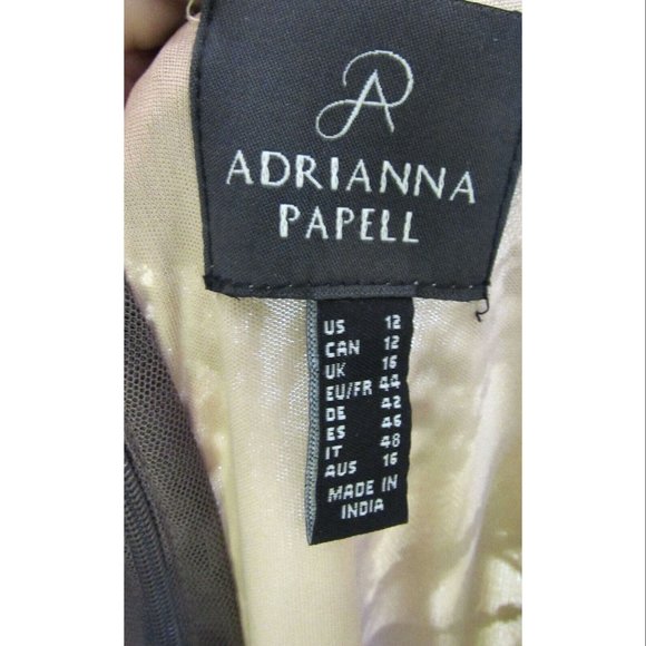 Adrianna Papell Sleeveless Beaded Long Dress with Blouson/Column Women's Size 12 - Picture 6 of 6